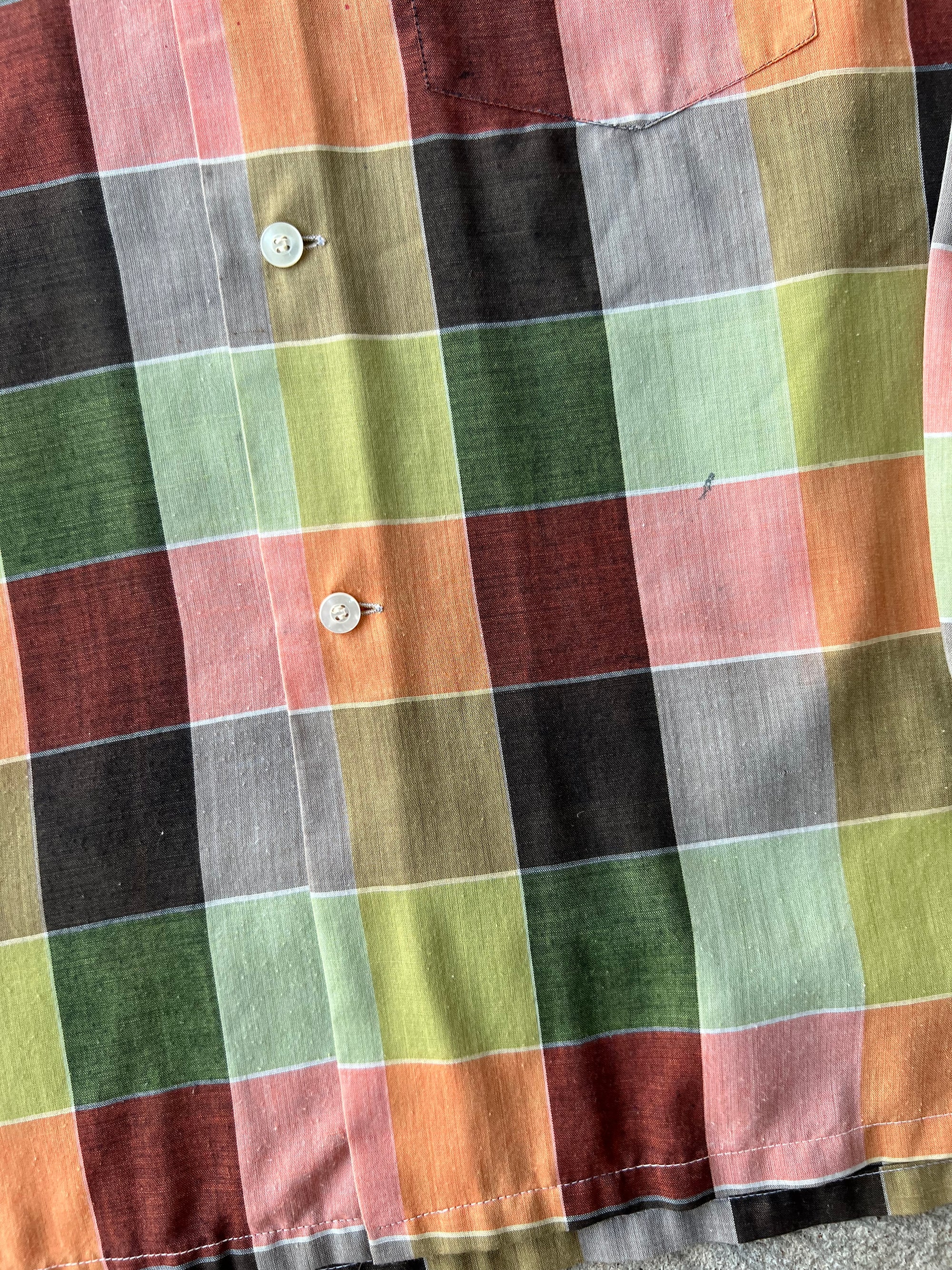1970s Paint Splattered Button Up Large