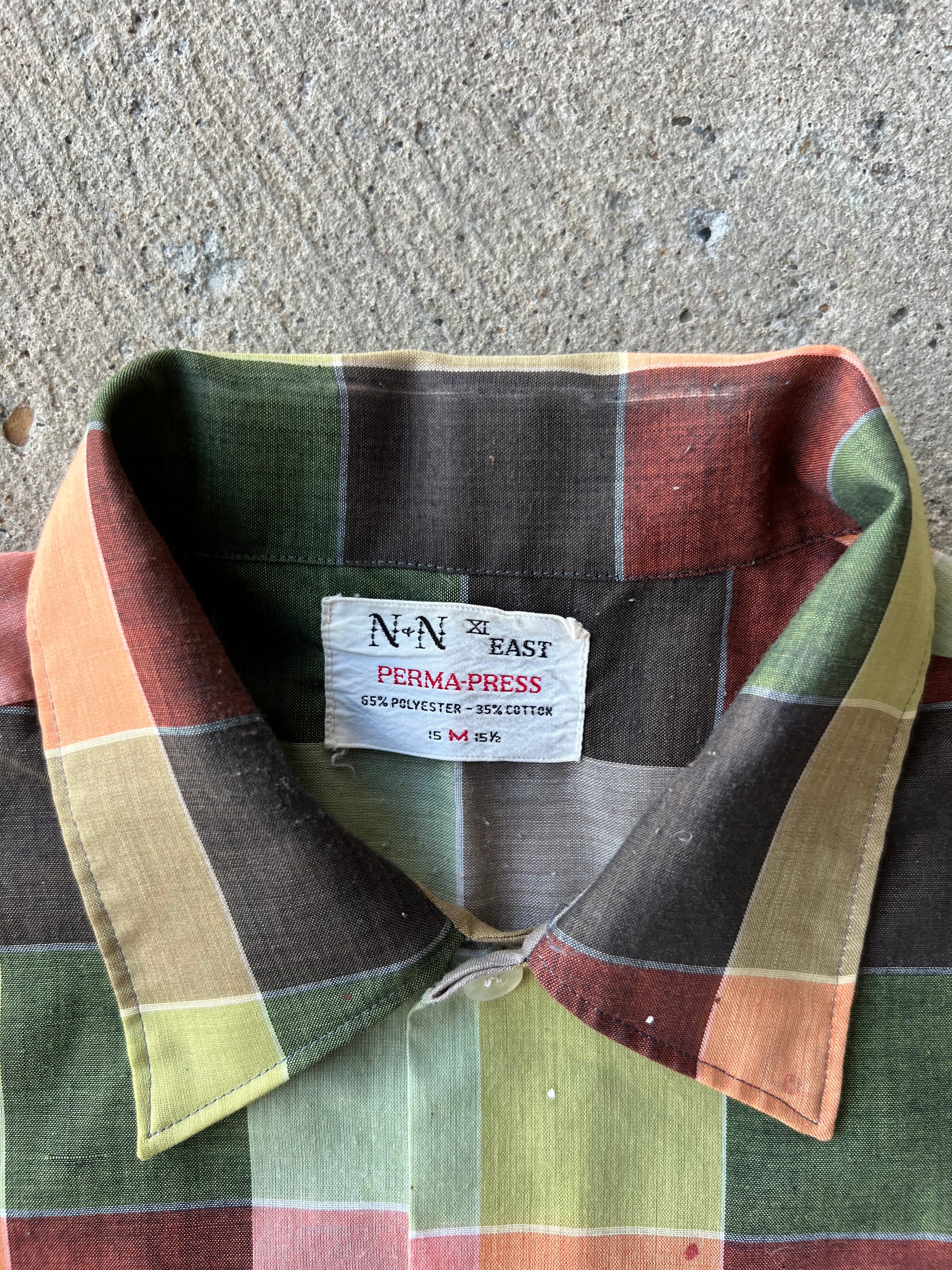 1970s Paint Splattered Button Up Large