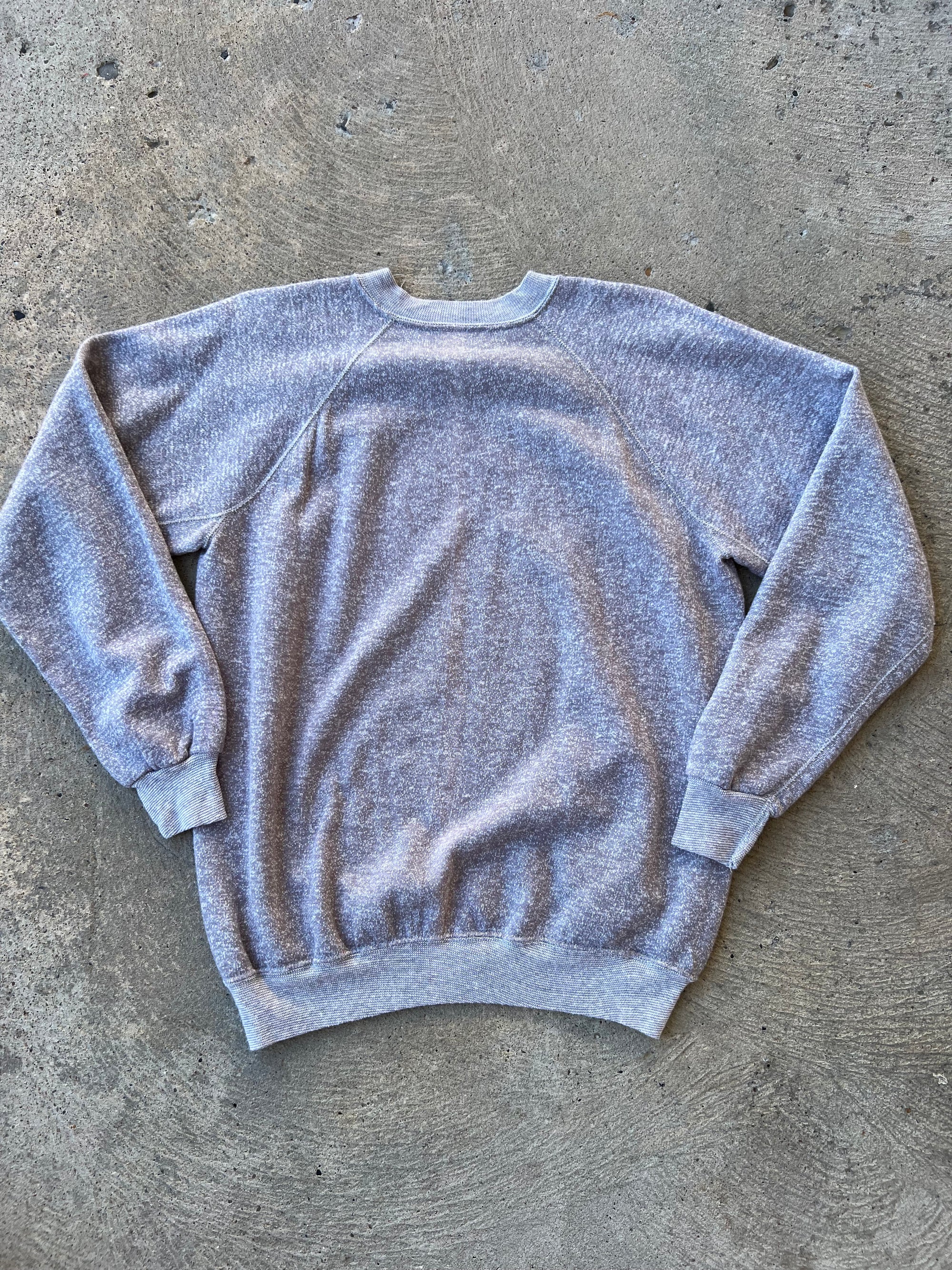 1970s Heather Gray Raglan Sweatshirt TLC Large