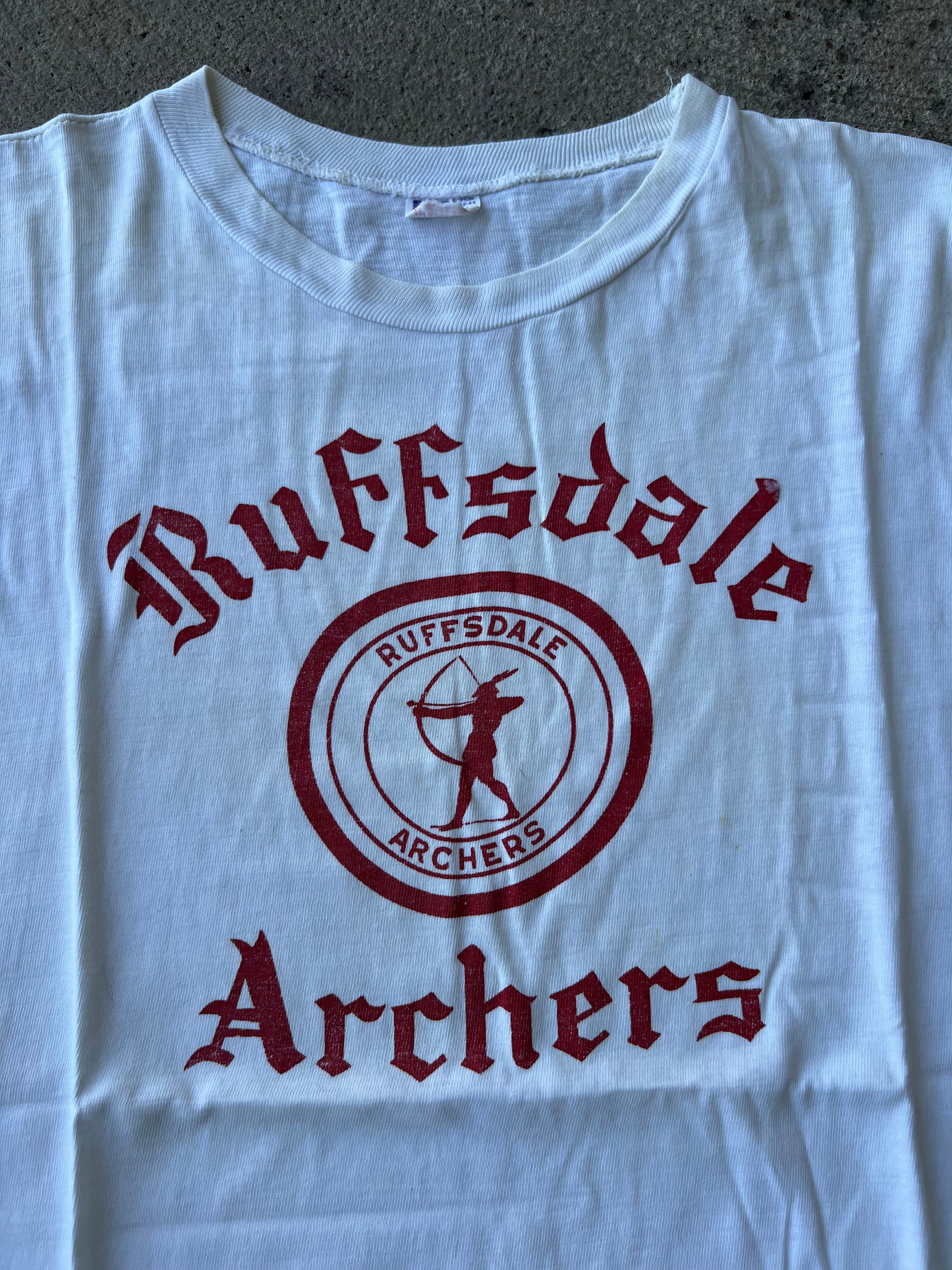 1950s Champion Ruffsdale Archers Sleeveless Shirt Large