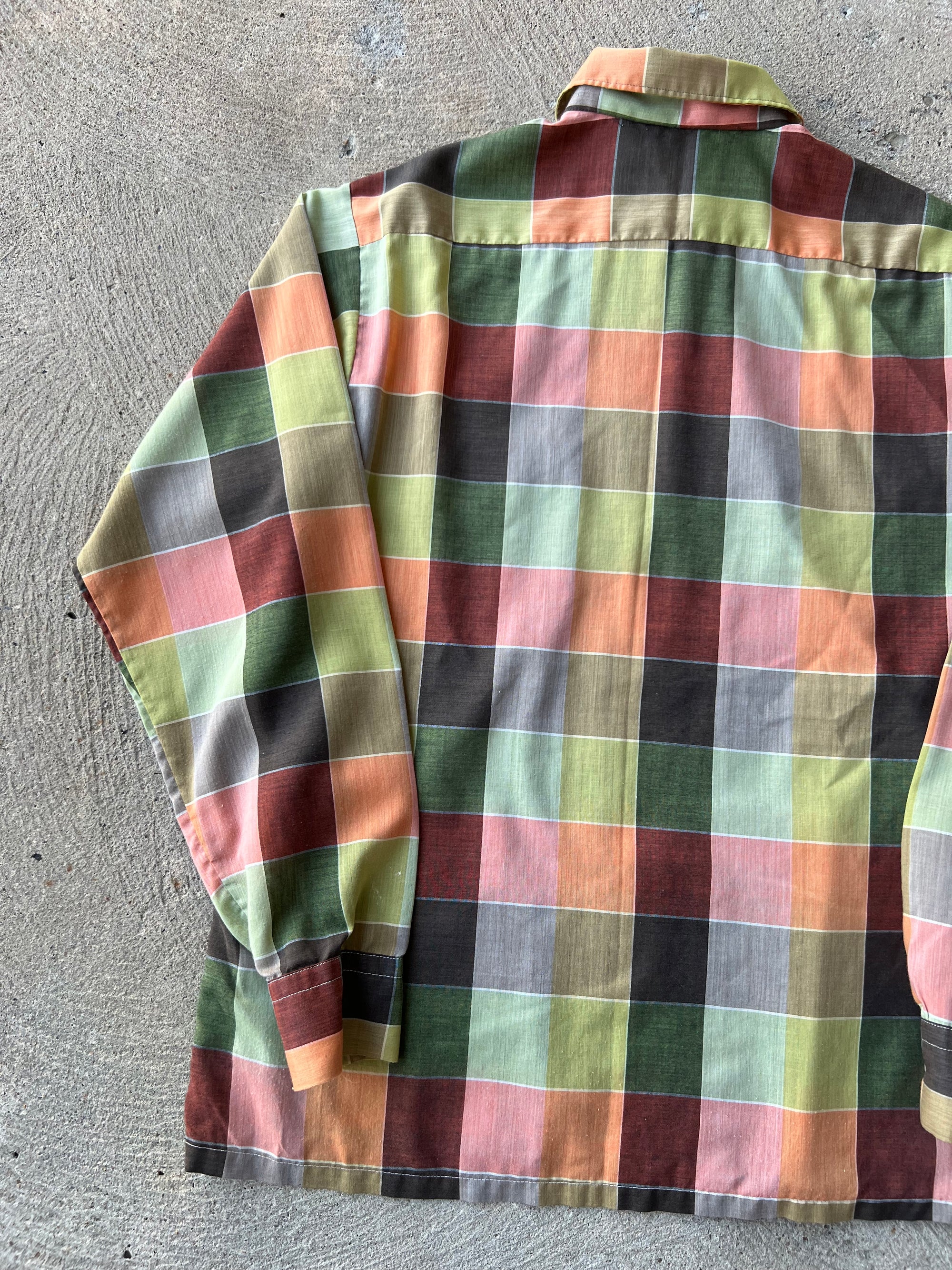 1970s Paint Splattered Button Up Large