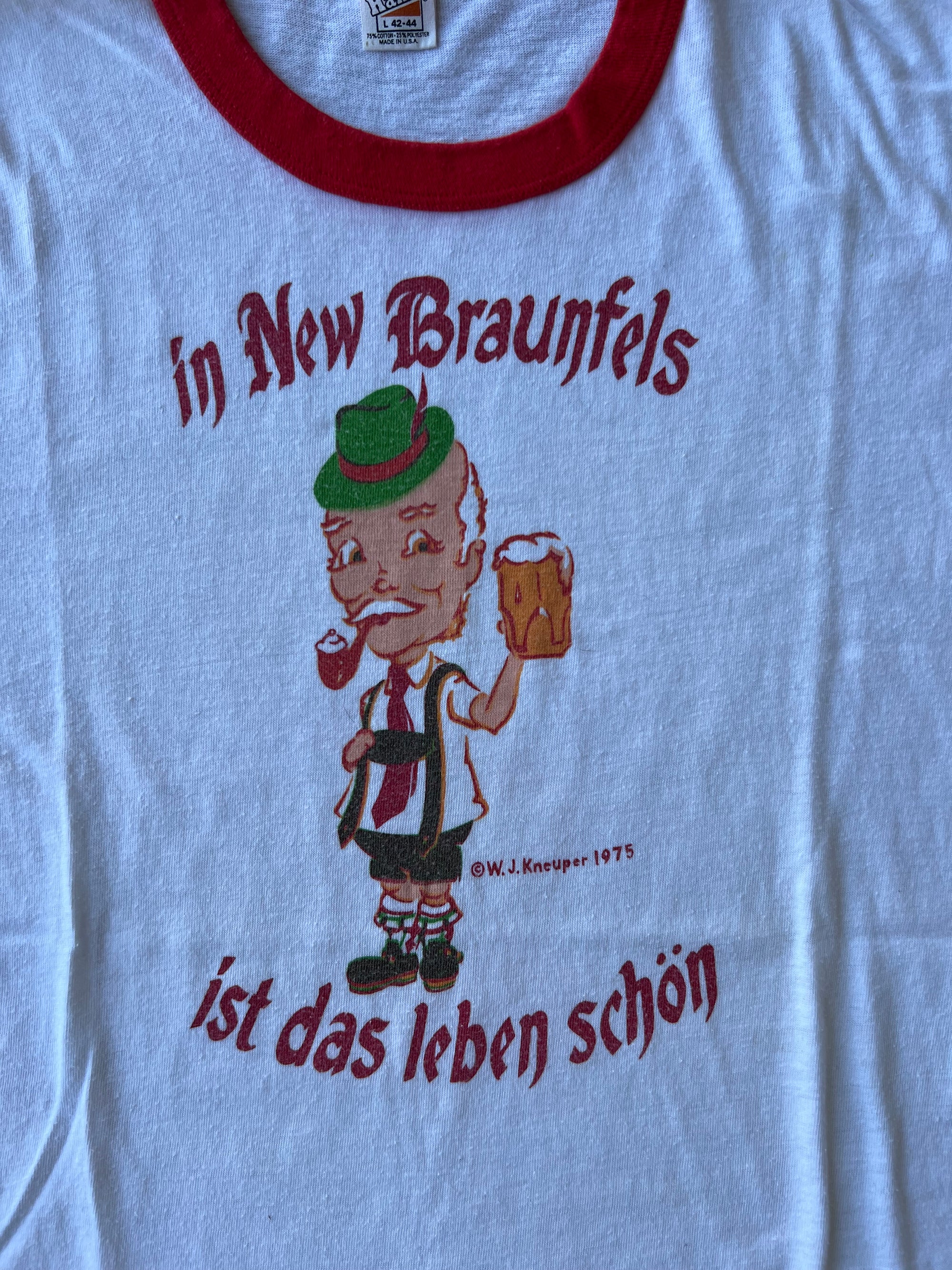 1970s New Braunfels German Pub Ringer Shirt Large