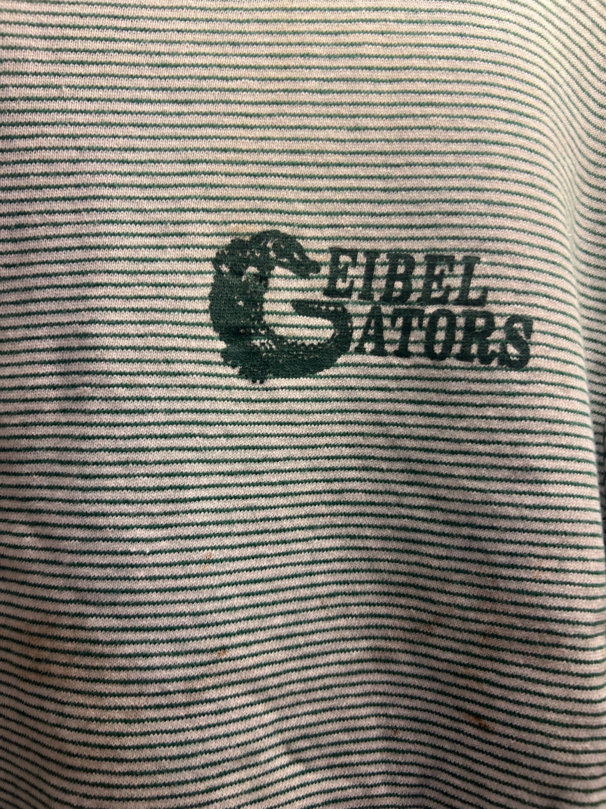 1960s Geibel Gators Striped Short Sleeve Sweatshirt XL