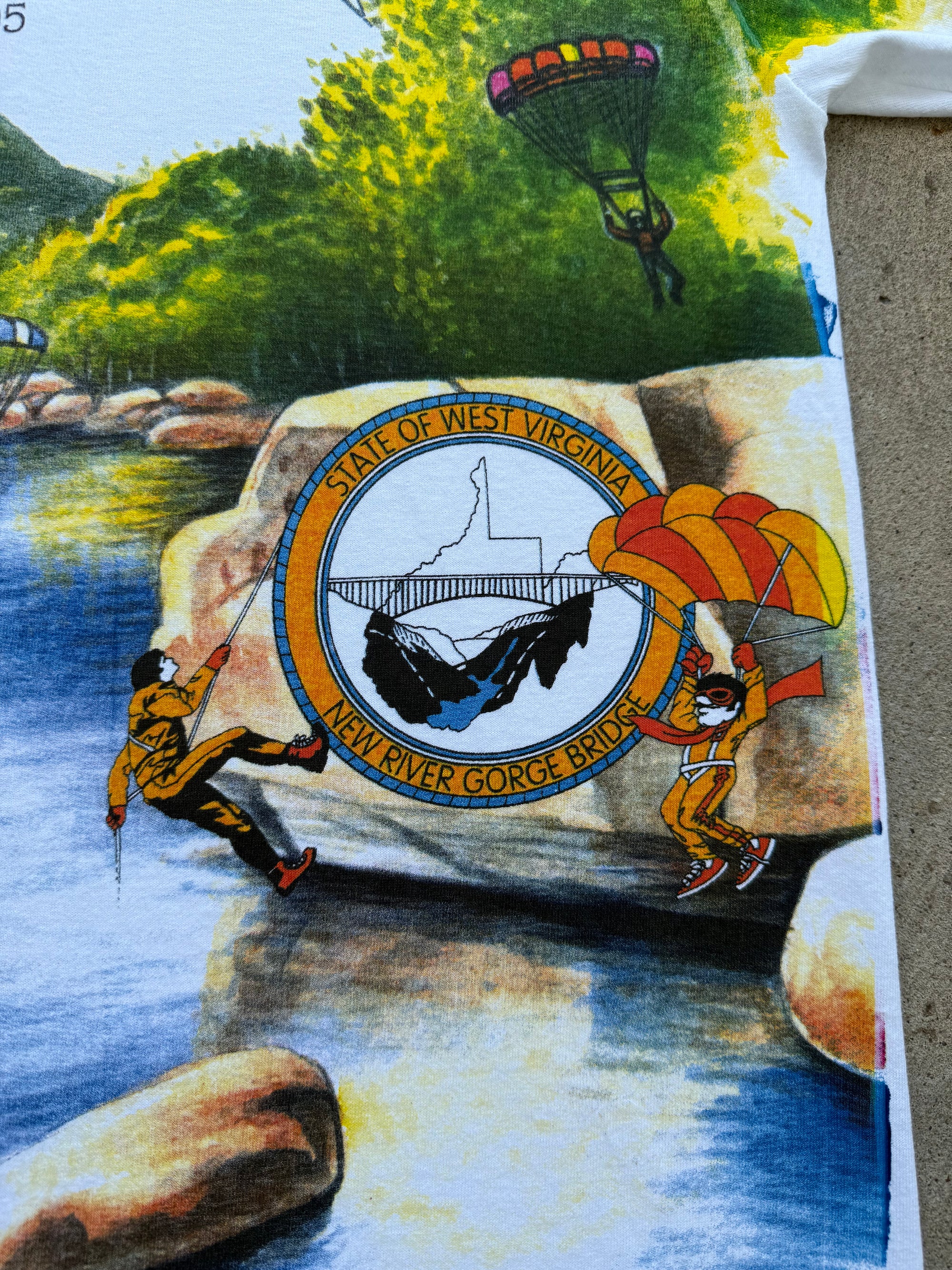 1990s West Virginia Bridge Day New River Gorge Deadstock Shirt XL