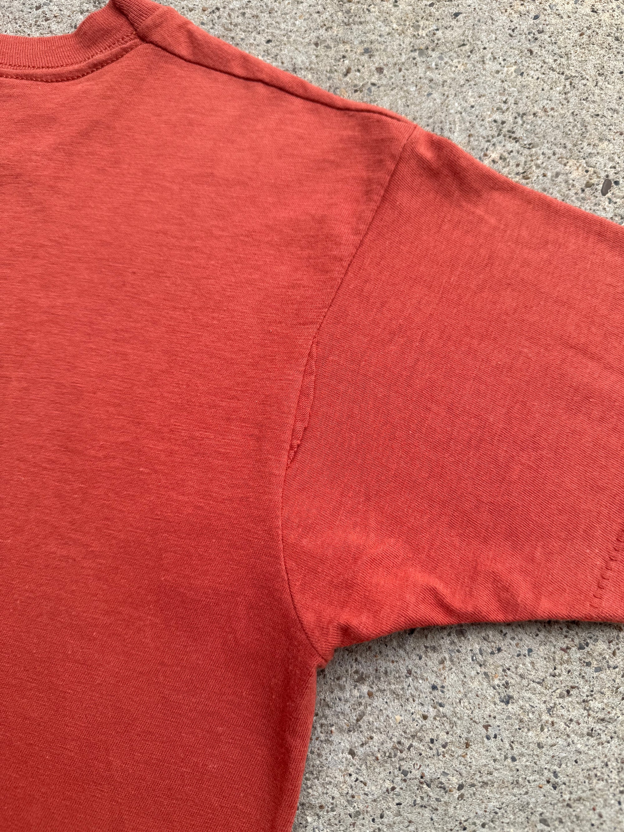1950s Fruit Of The Loom Burnt Orange Pocket Tee Medium