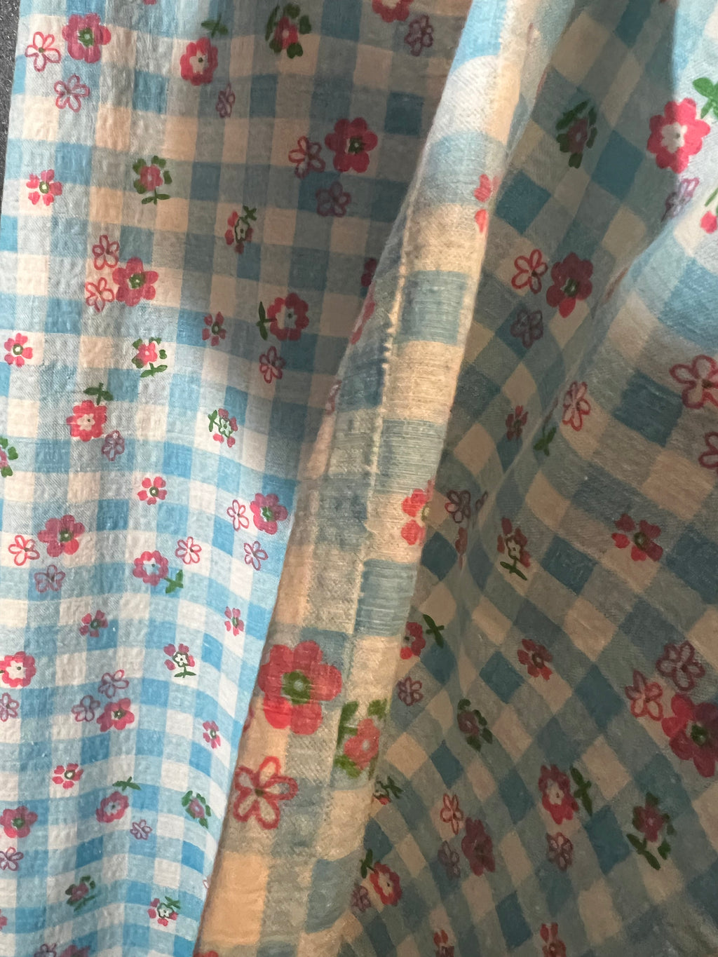 1970s Flare Linen Flower Monogram Pants