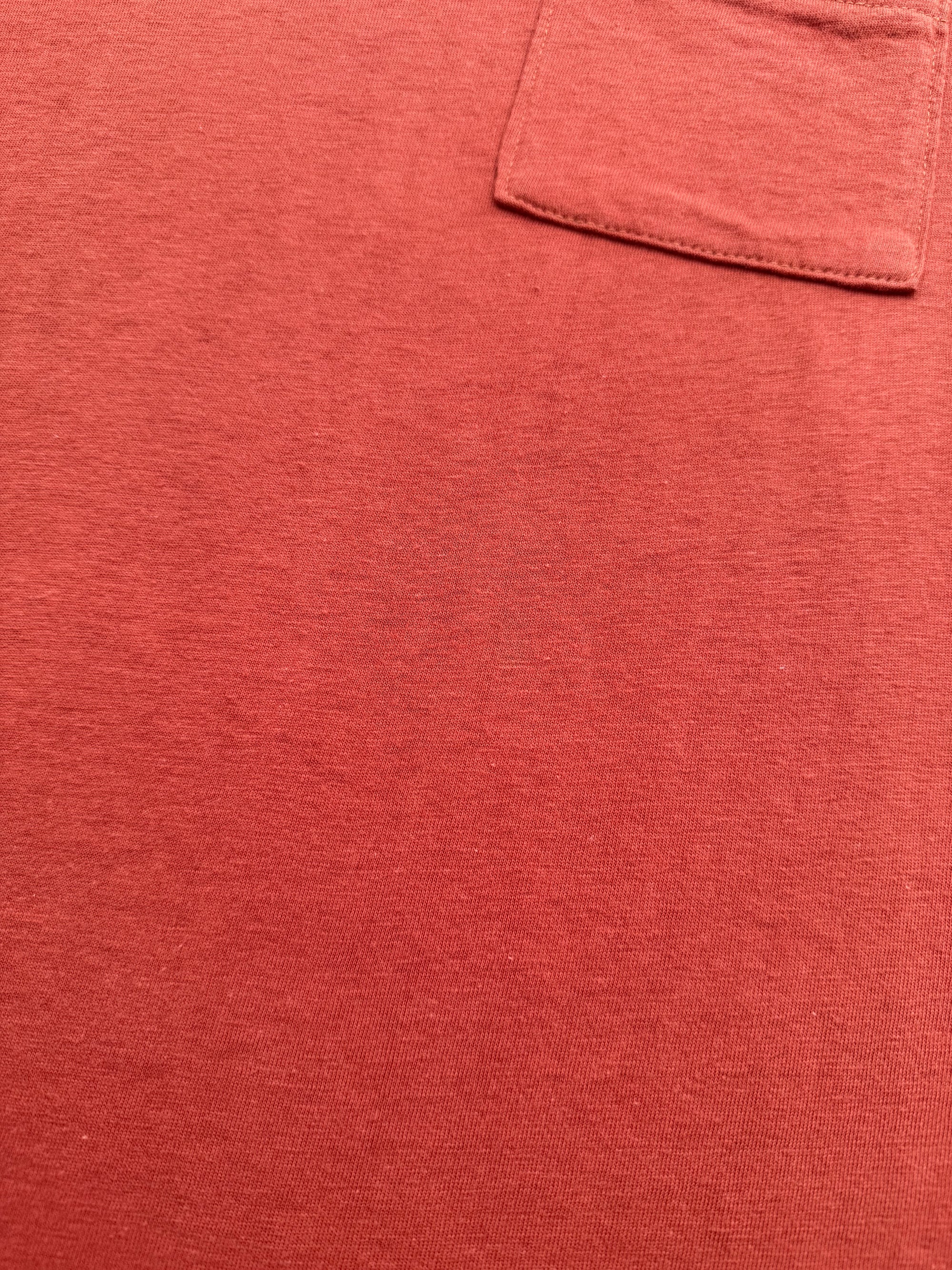 1950s Fruit Of The Loom Burnt Orange Pocket Tee Medium