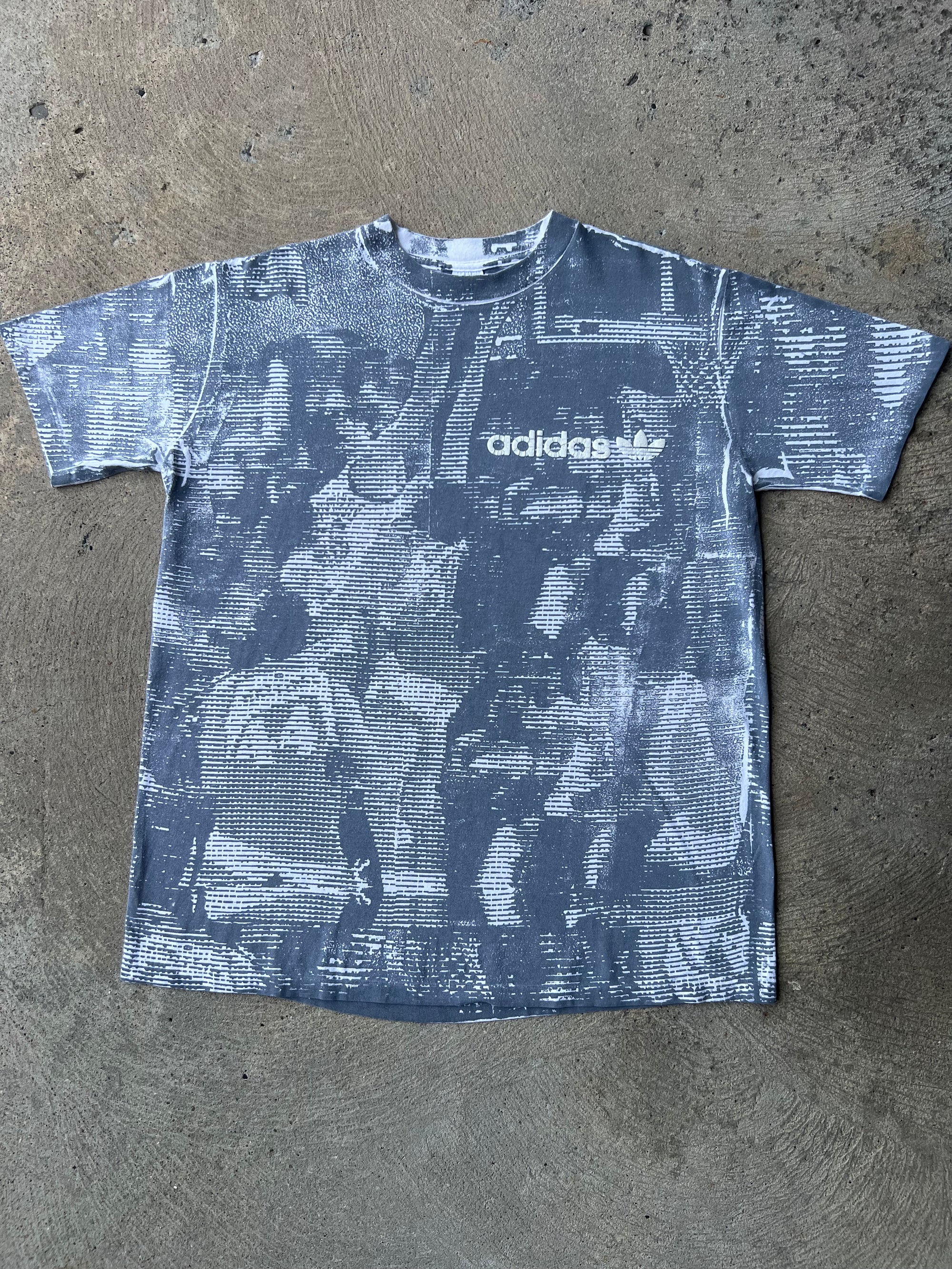 1980s Adidas AOP Shirt L/XL
