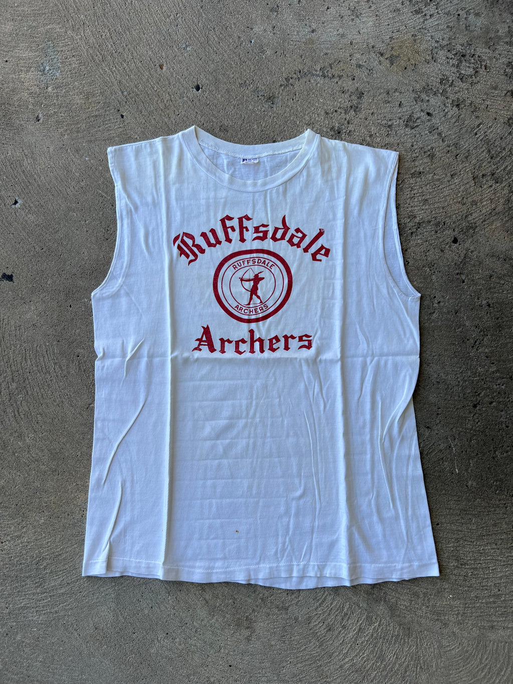 1950s Champion Ruffsdale Archers Sleeveless Shirt Large