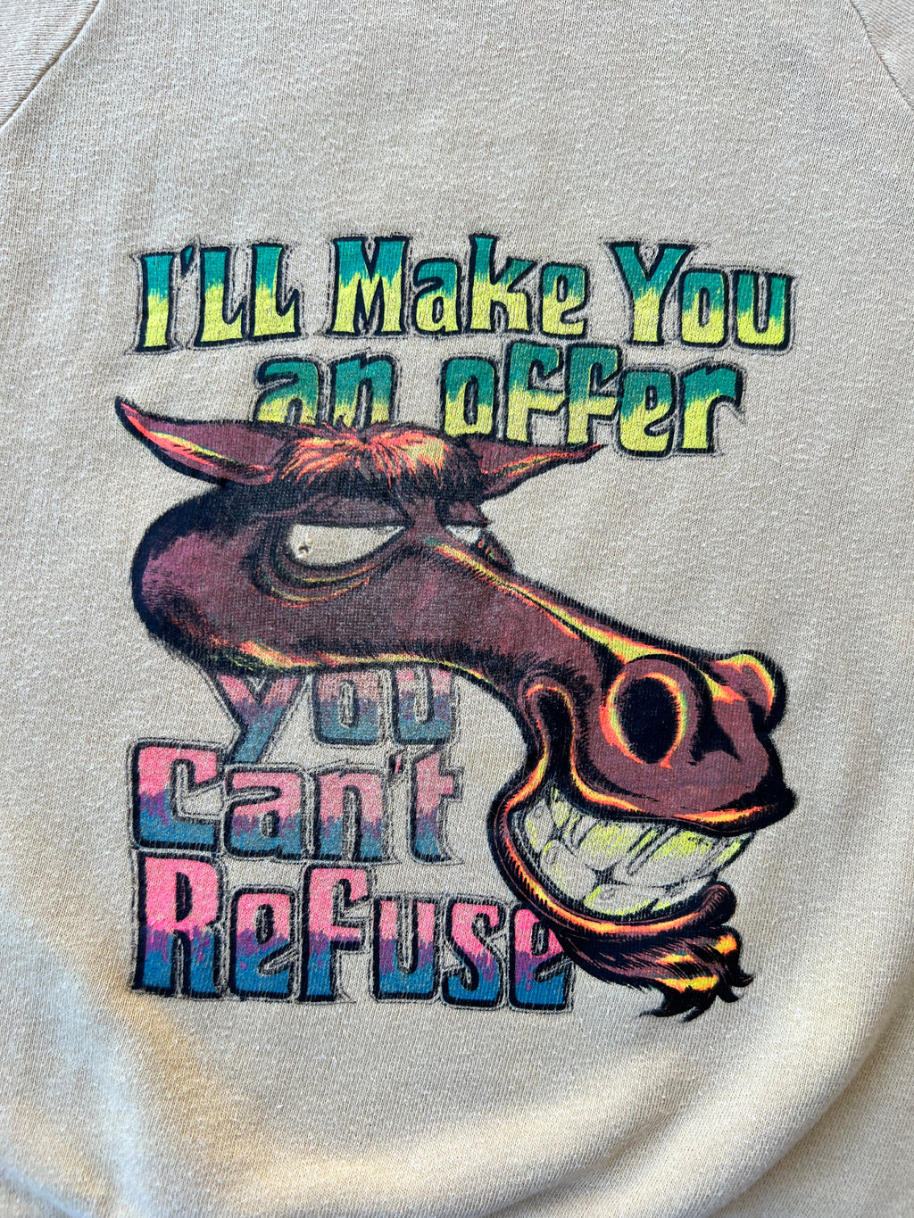 1970s Humor Sweatshirt Offer You Can’t Refuse Short Sleeve Sweatshirt Small