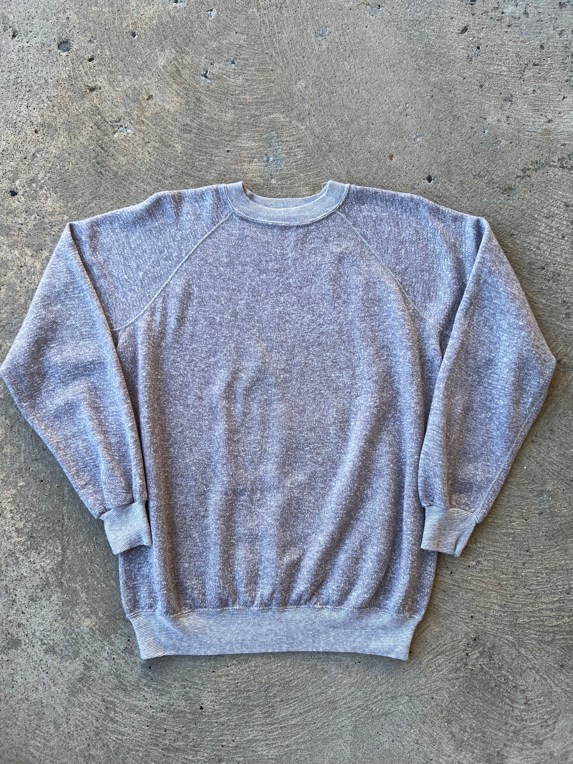1970s Heather Gray Raglan Sweatshirt TLC Large