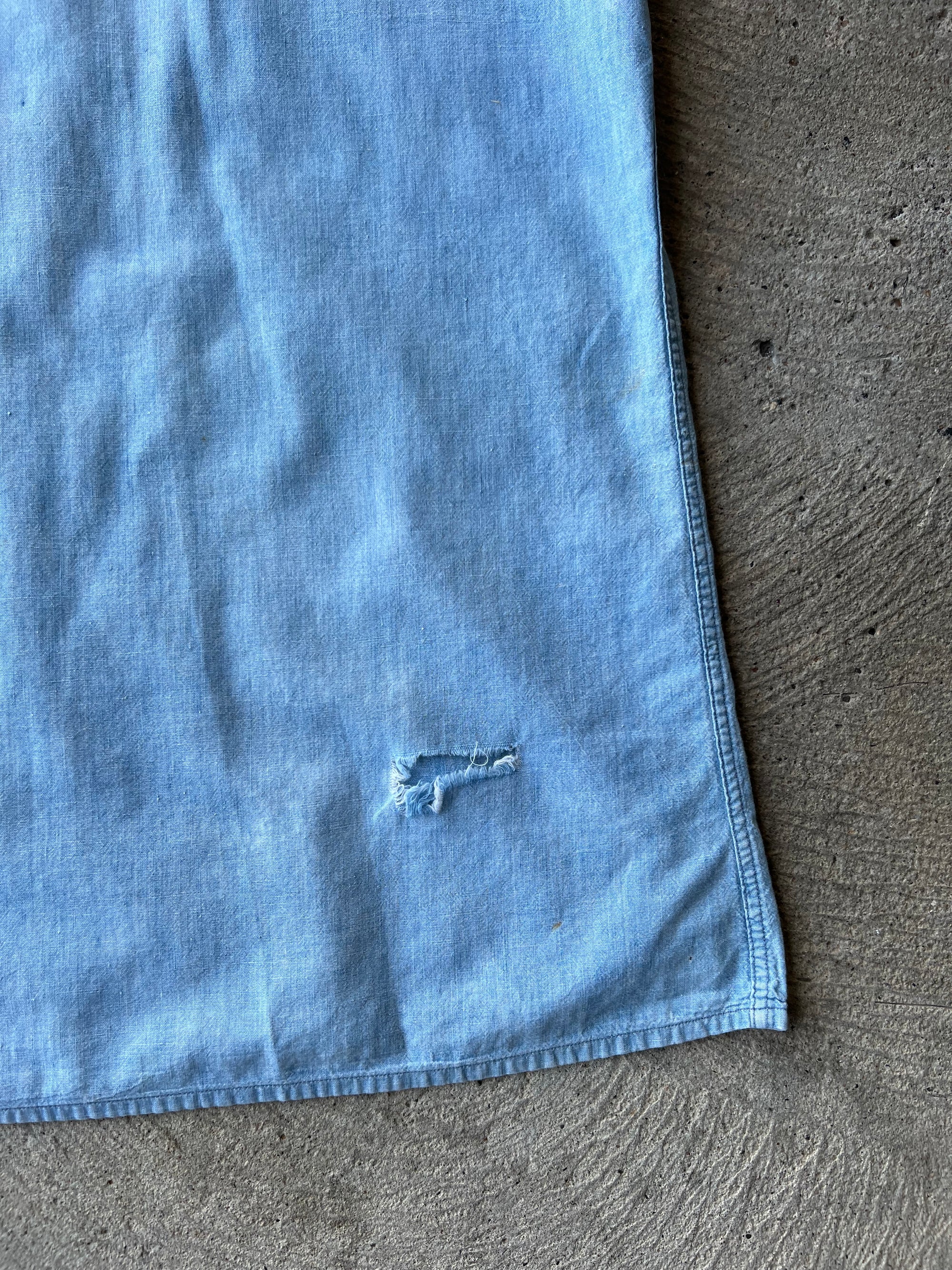 1940s Navy Chambray Shirt XL