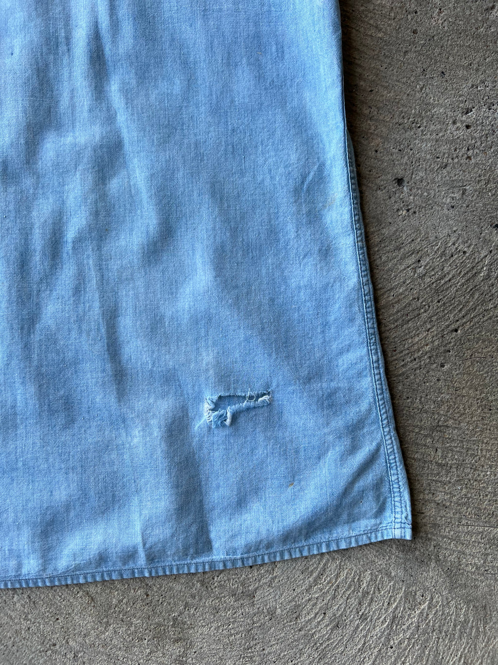 1940s Navy Chambray Shirt XL
