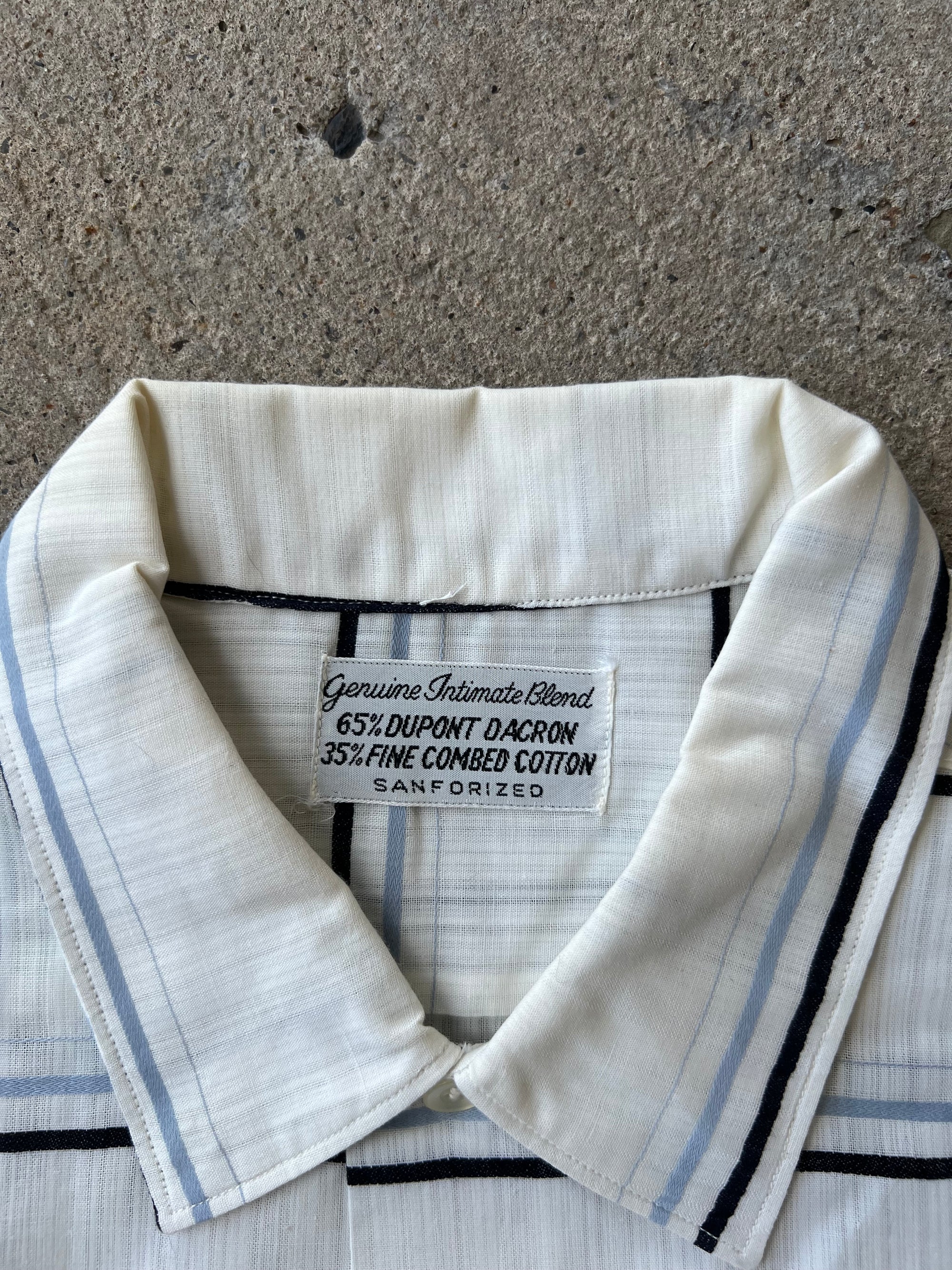 1950s 1960s Sanforized Striped Button Up Deadstock XL