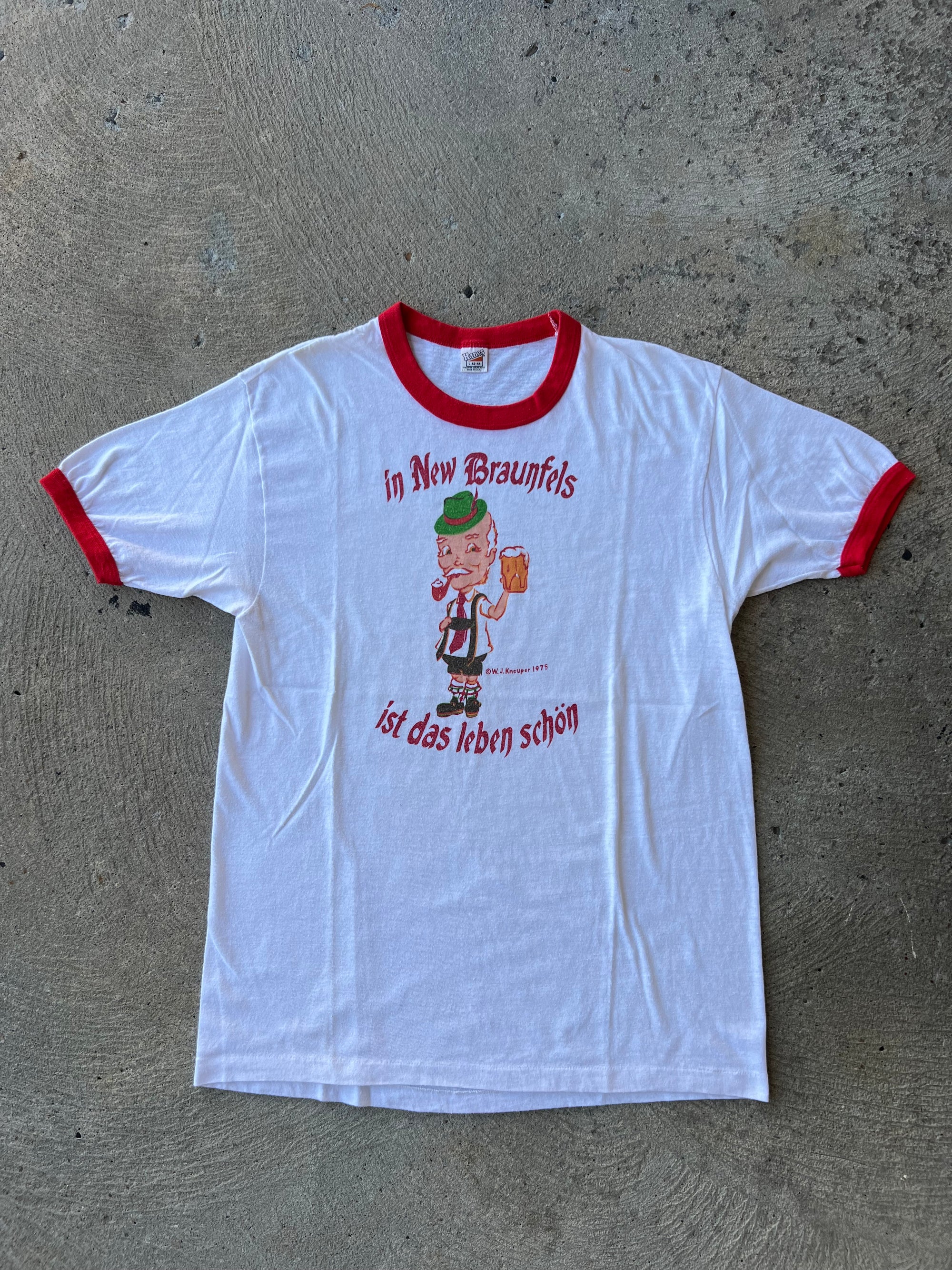 1970s New Braunfels German Pub Ringer Shirt Large