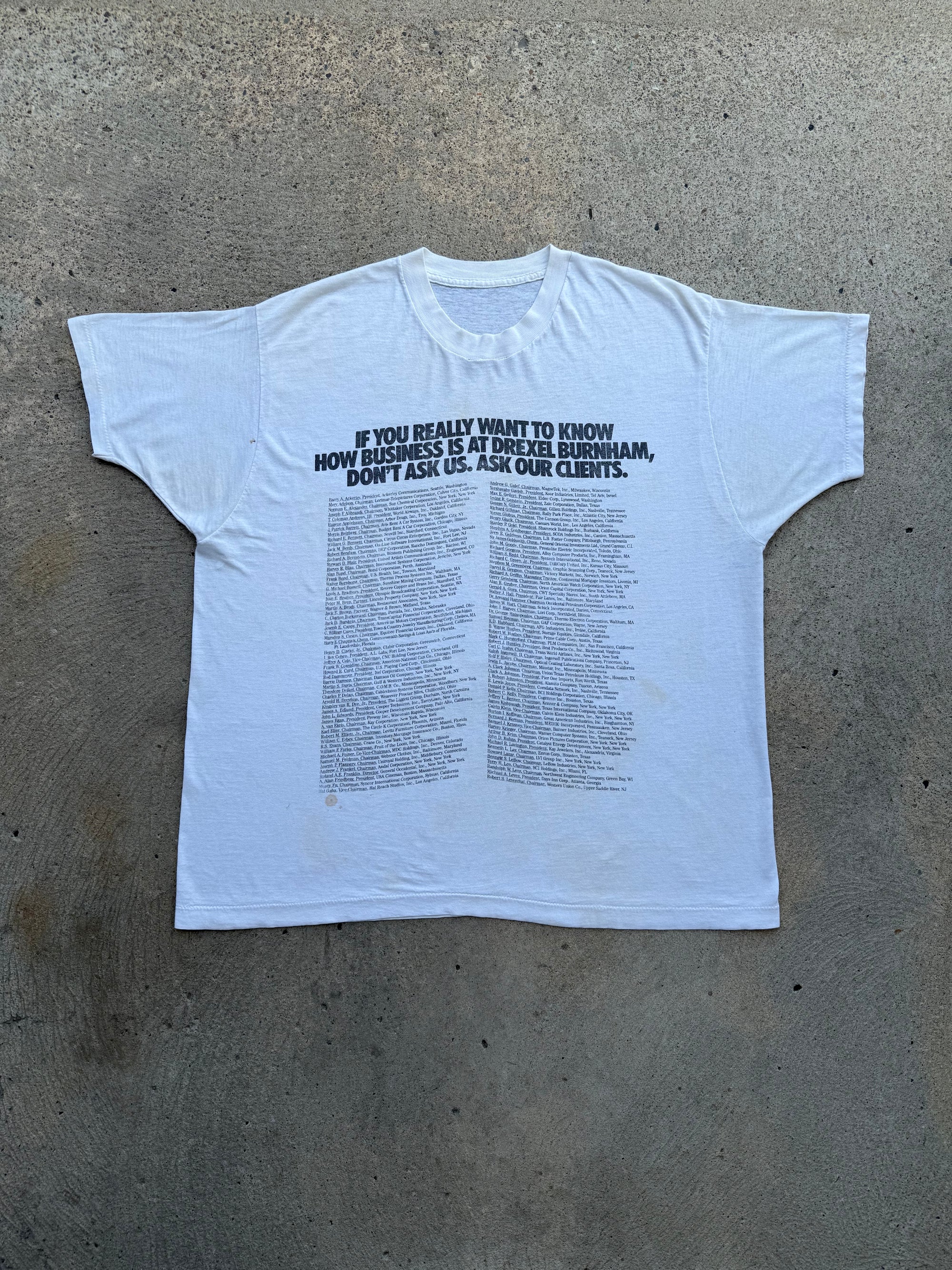 1970s Drexel Burnham Investment Bank Shirt XL