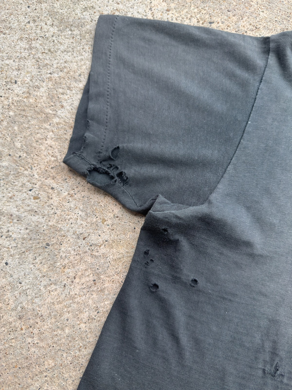 1950s 60s Black Thrashed Pocket Shirt Medium