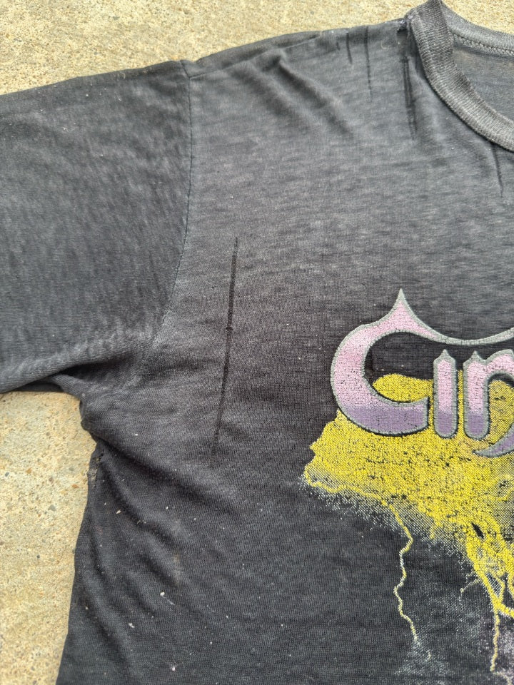 1980s Cinderella "Night Songs" Black Paper Thin Shirt