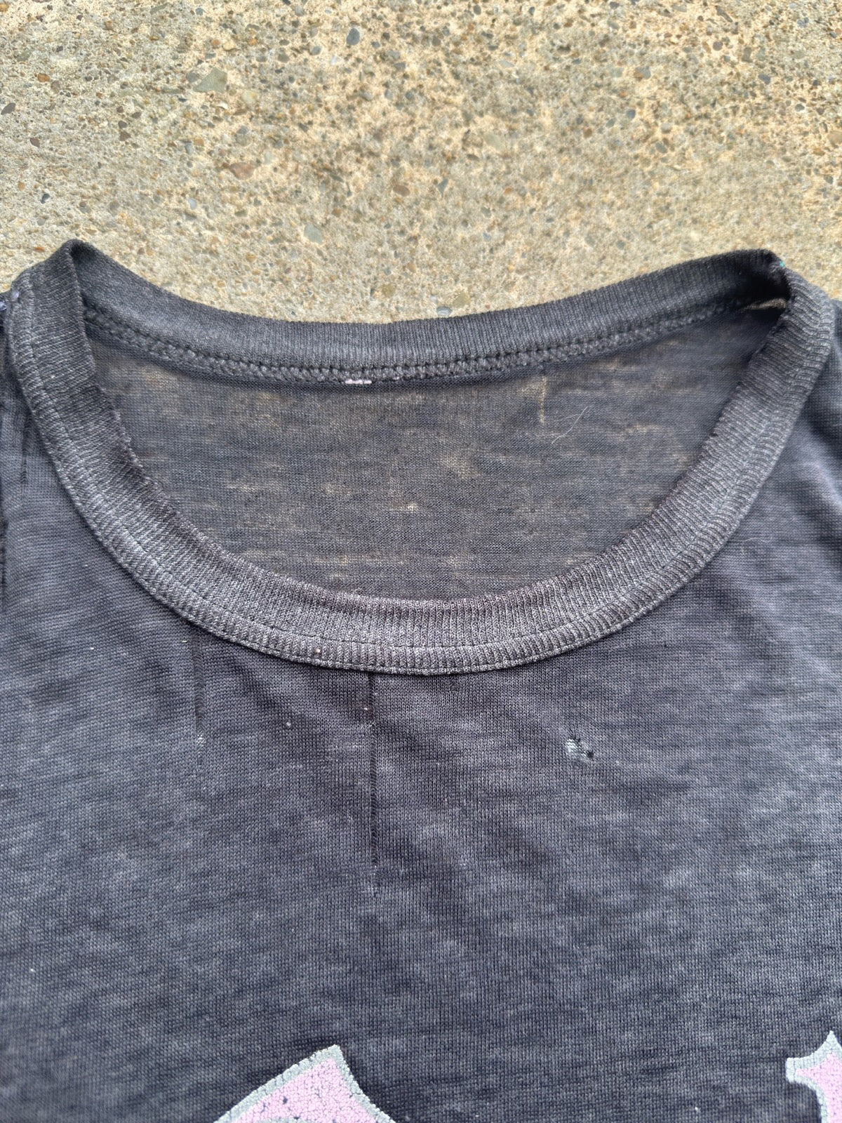 1980s Cinderella "Night Songs" Black Paper Thin Shirt