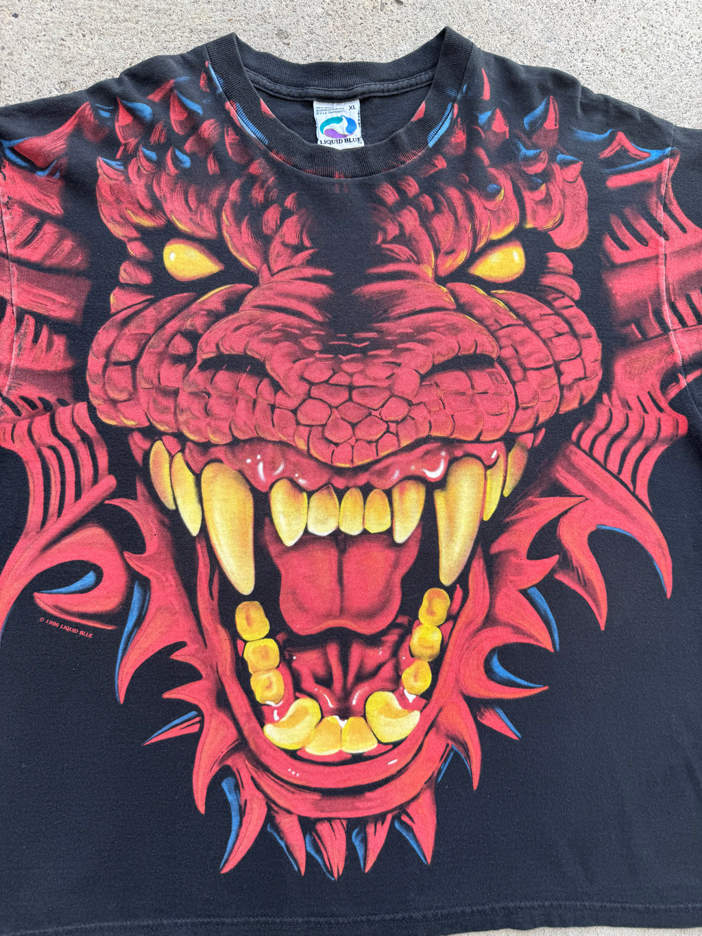 1996 Liquid Blue All Over Print Shirt Large