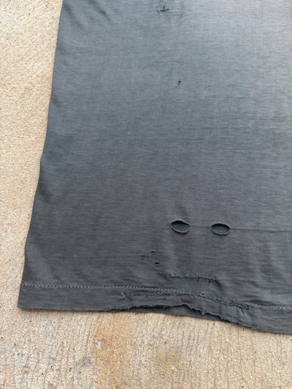1950s 60s Black Thrashed Pocket Shirt Medium