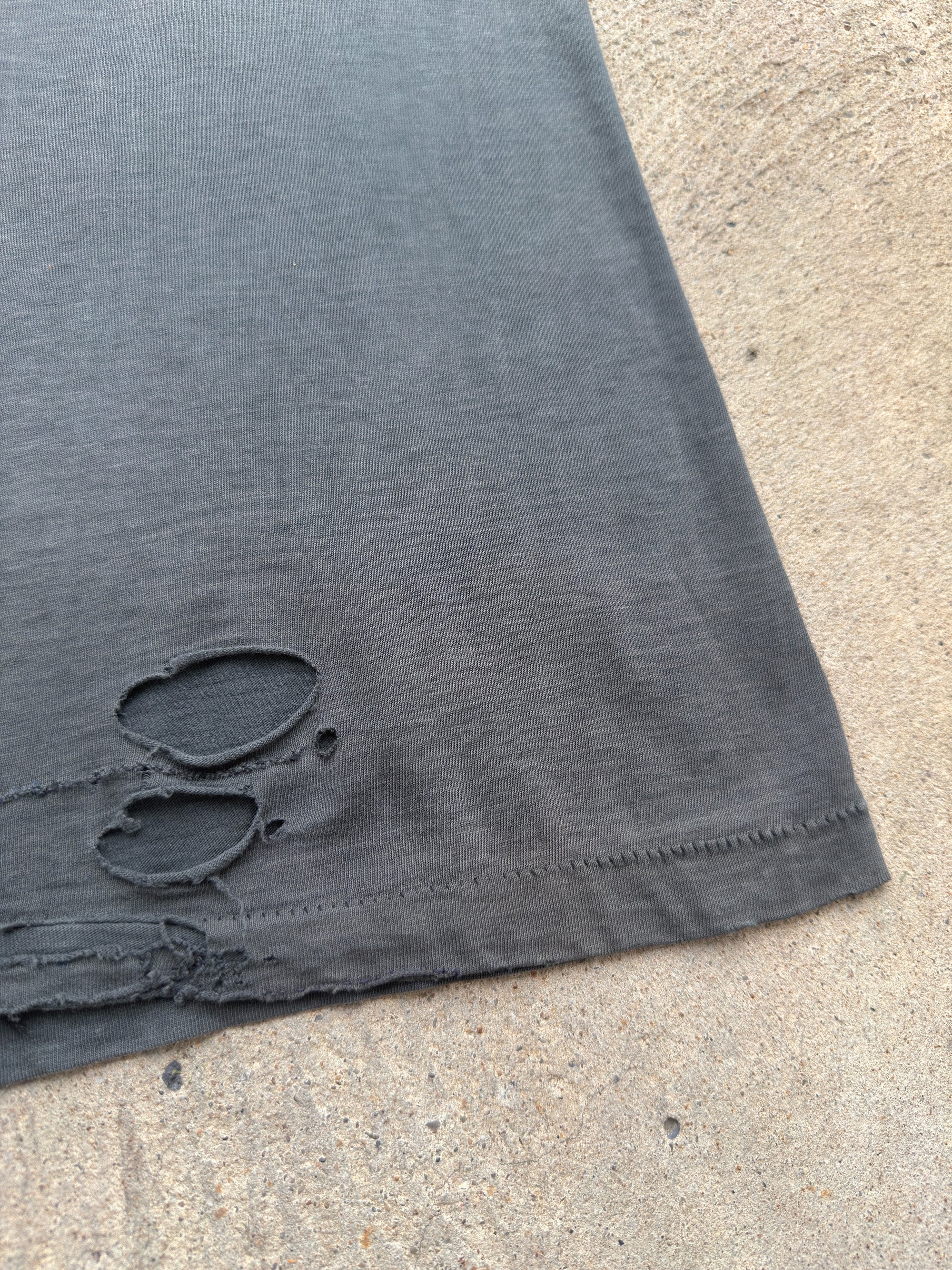1950s 60s Black Thrashed Pocket Shirt Medium