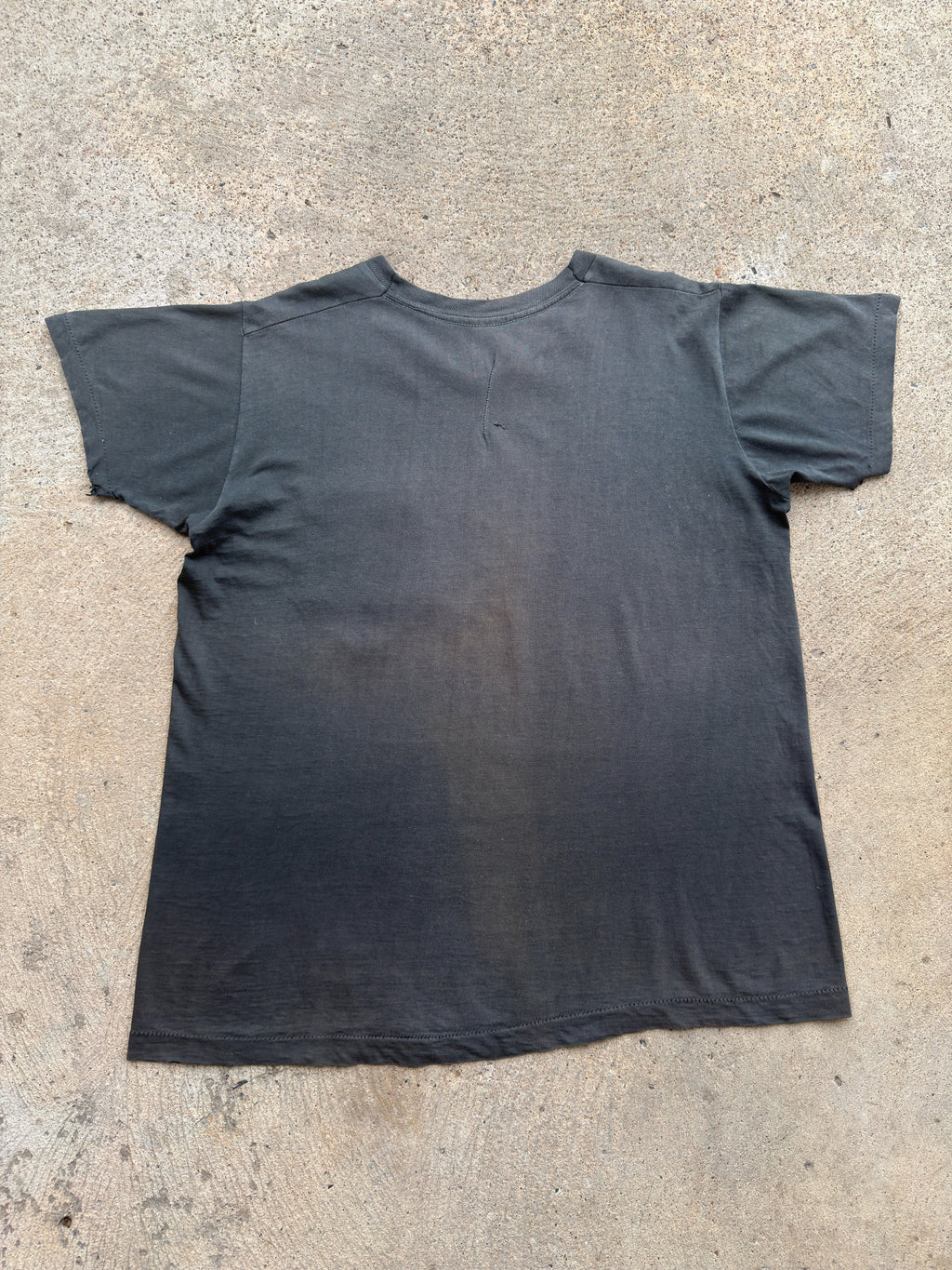 1950s 60s Black Thrashed Pocket Shirt Medium