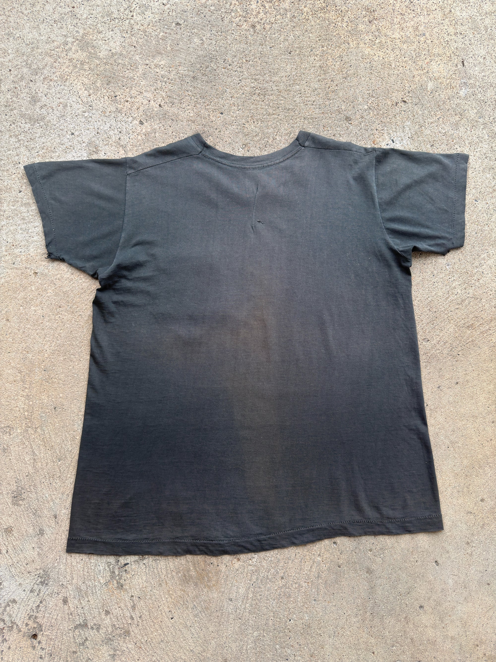 1950s 60s Black Thrashed Pocket Shirt Medium