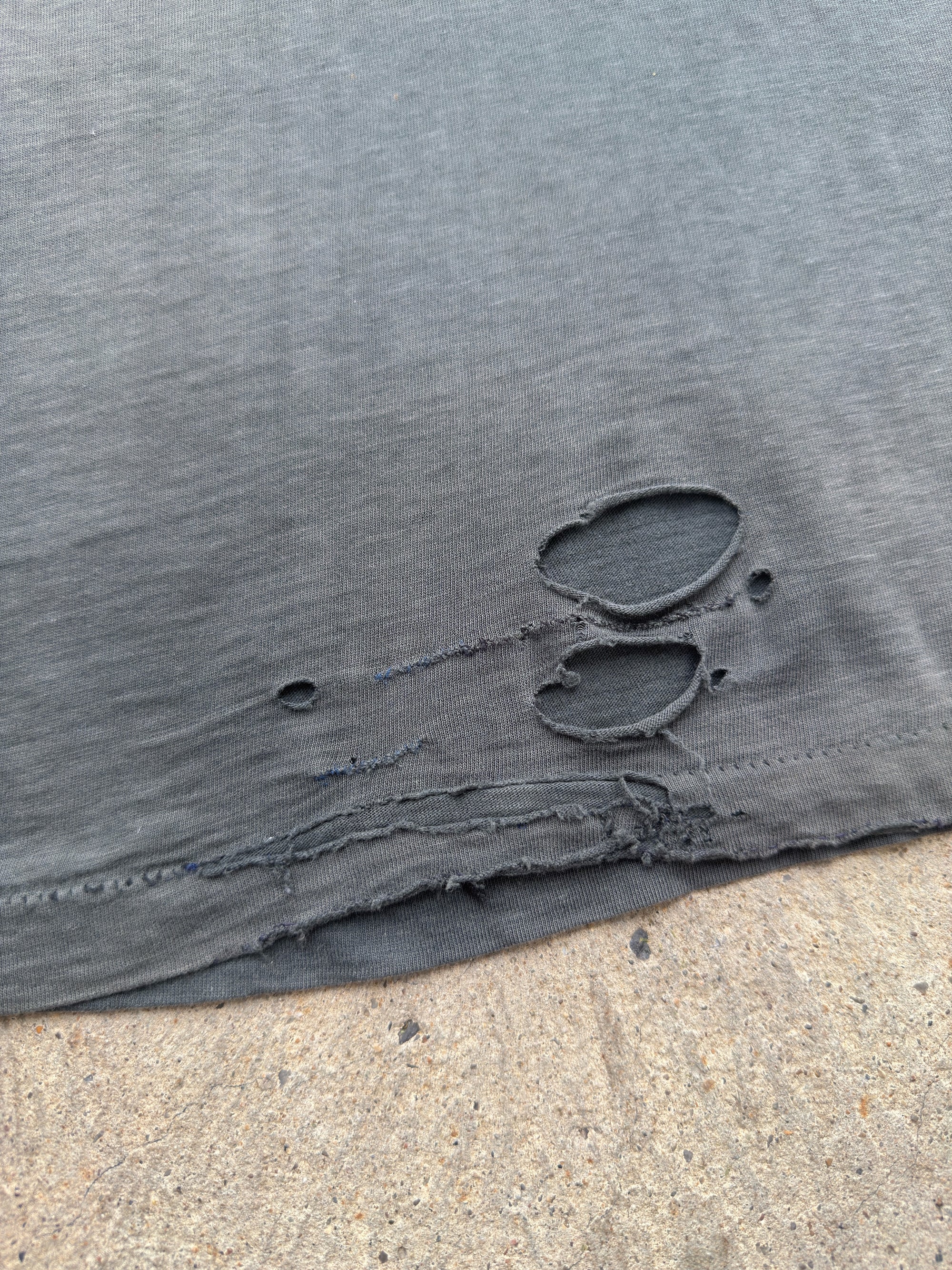1950s 60s Black Thrashed Pocket Shirt Medium