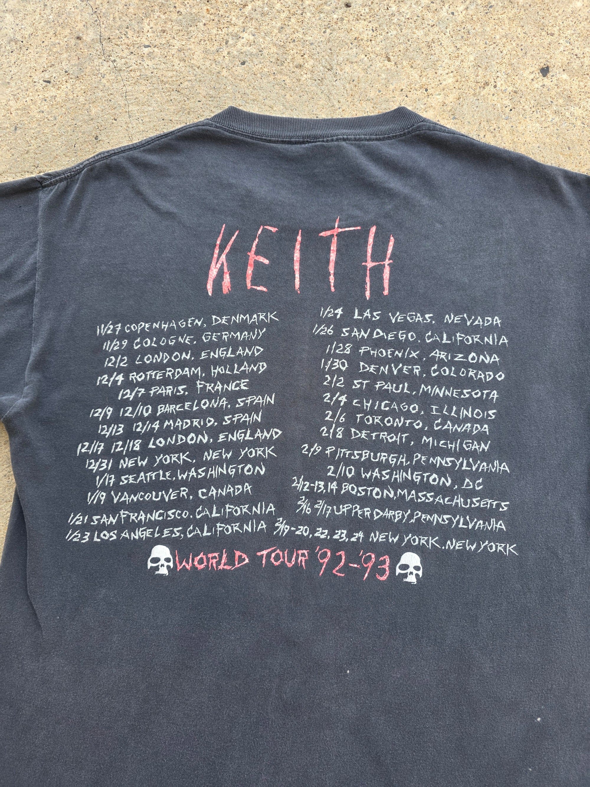 1992 1993 Keith Richards "The X Pensive Winos" Tour Shirt XL
