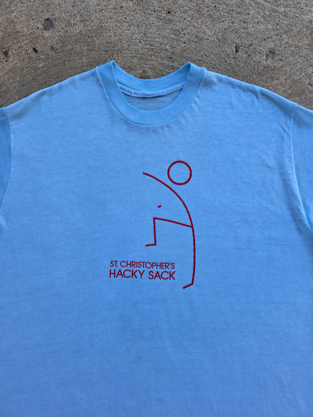 1970s 1980s St Christopher Hacky Sack T Shirt Large