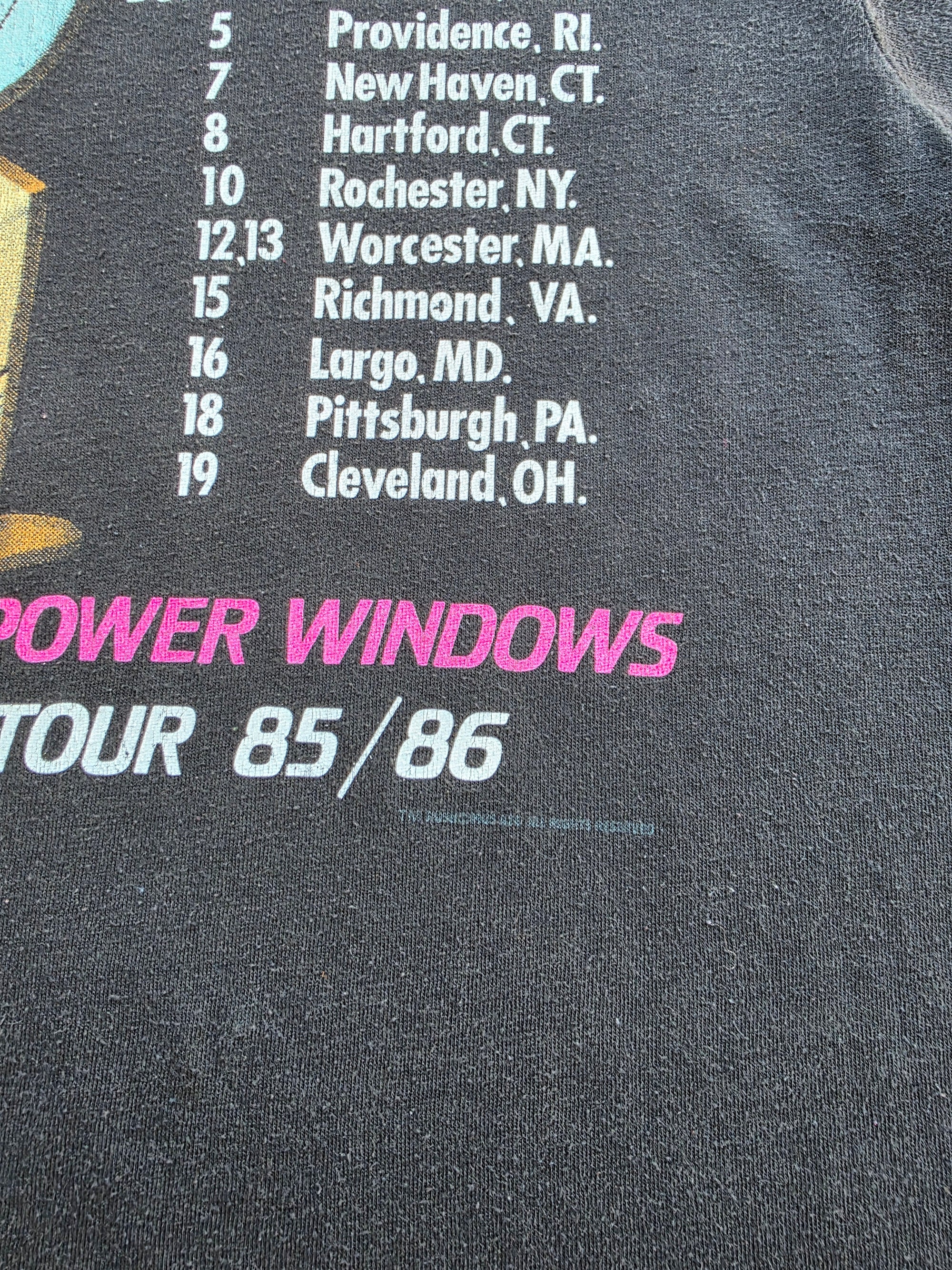 1985/86 Rush Power Windows Tour Shirt Medium