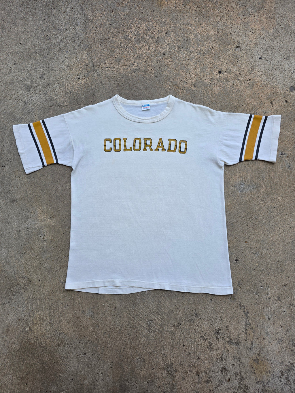 1970s Colorado University Champion Blue Bar Shirt XL