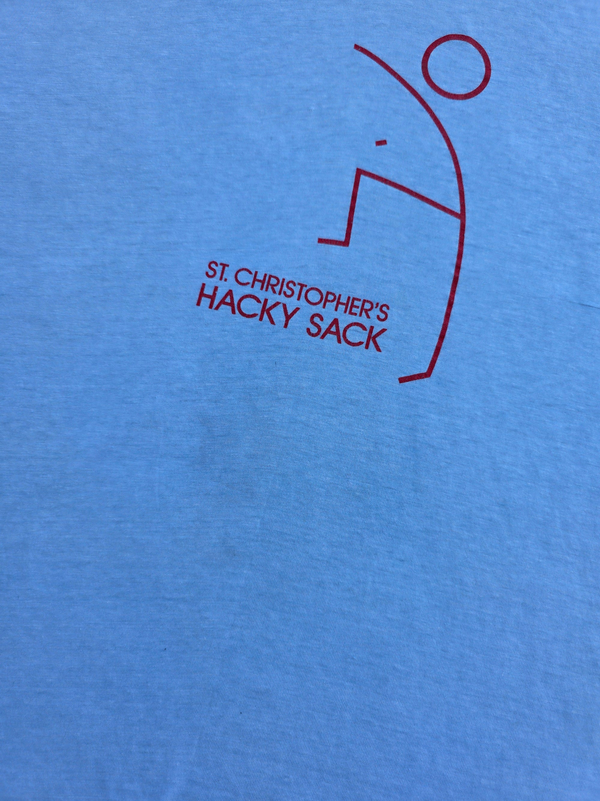 1970s 1980s St Christopher Hacky Sack T Shirt Large