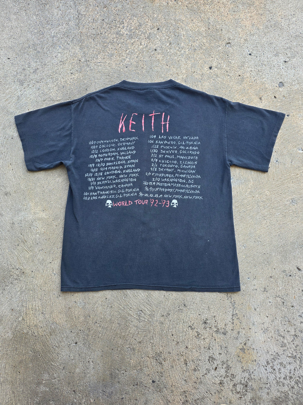 1992 1993 Keith Richards "The X Pensive Winos" Tour Shirt XL
