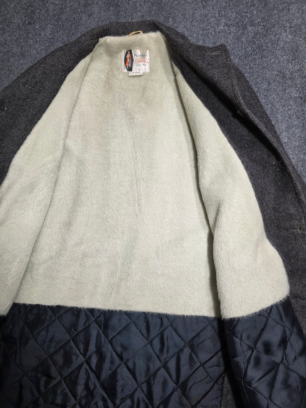 1950s Penneys Pile Lined Coat 40