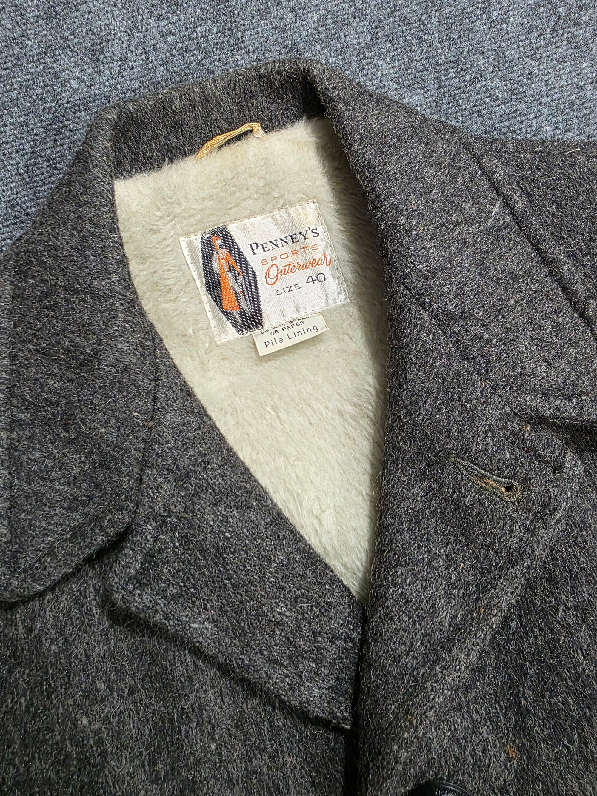 1950s Penneys Pile Lined Coat 40